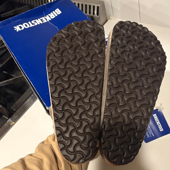 Birkenstock Boston Clogs Taupe Suede Slip-Ons - Picture 6 of 7